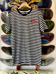Strrpped Embroidered Logo Tee(Black and White)