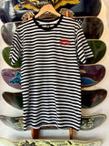 Strrpped Embroidered Logo Tee(Black and White)